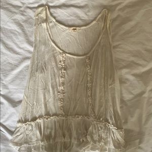 White tank top with flower embroidery